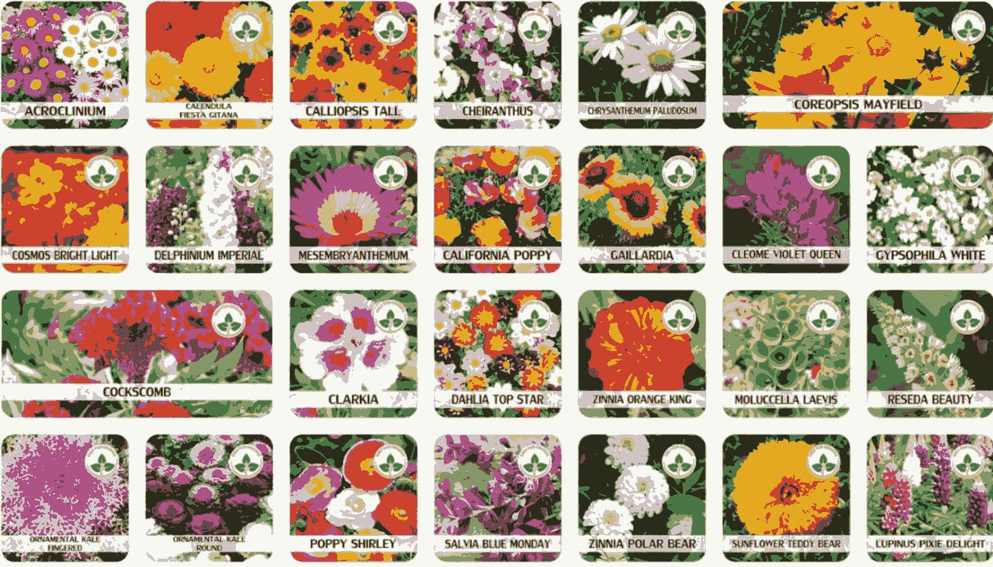 100+ Variety OF Flower Seeds + Free Growth Supplement!