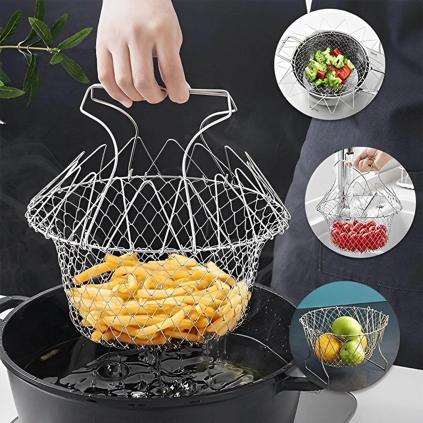 Stainless Steel Deep Frying Basket