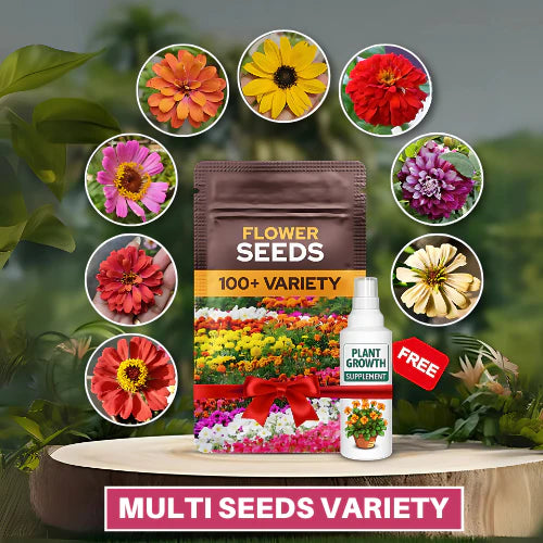 100+ Variety OF Flower Seeds + Free Growth Supplement!